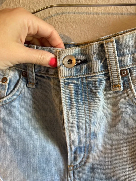 rag & bone Light Blue Distressed Denim Shorts - Picture 5 of 6